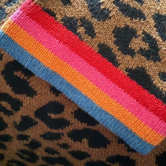 Marine Layer Leopard Print Cardigan with Rainbow - Picture 3 of 3